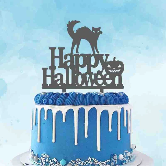 Mascota de Halloween gato negro y calabaza feliz Halloween pastel Topper  fiesta de Halloween Decoración de Pastel Topper _ - AliExpress Mobile