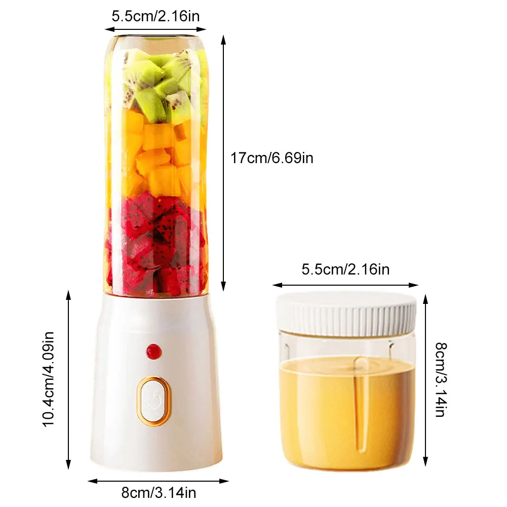 450ml Portable Wireless Blender Rechargeable Electric Fruit Juicer Machine 10 Blades for Juices Shakes Smoothies and Baby Food 6