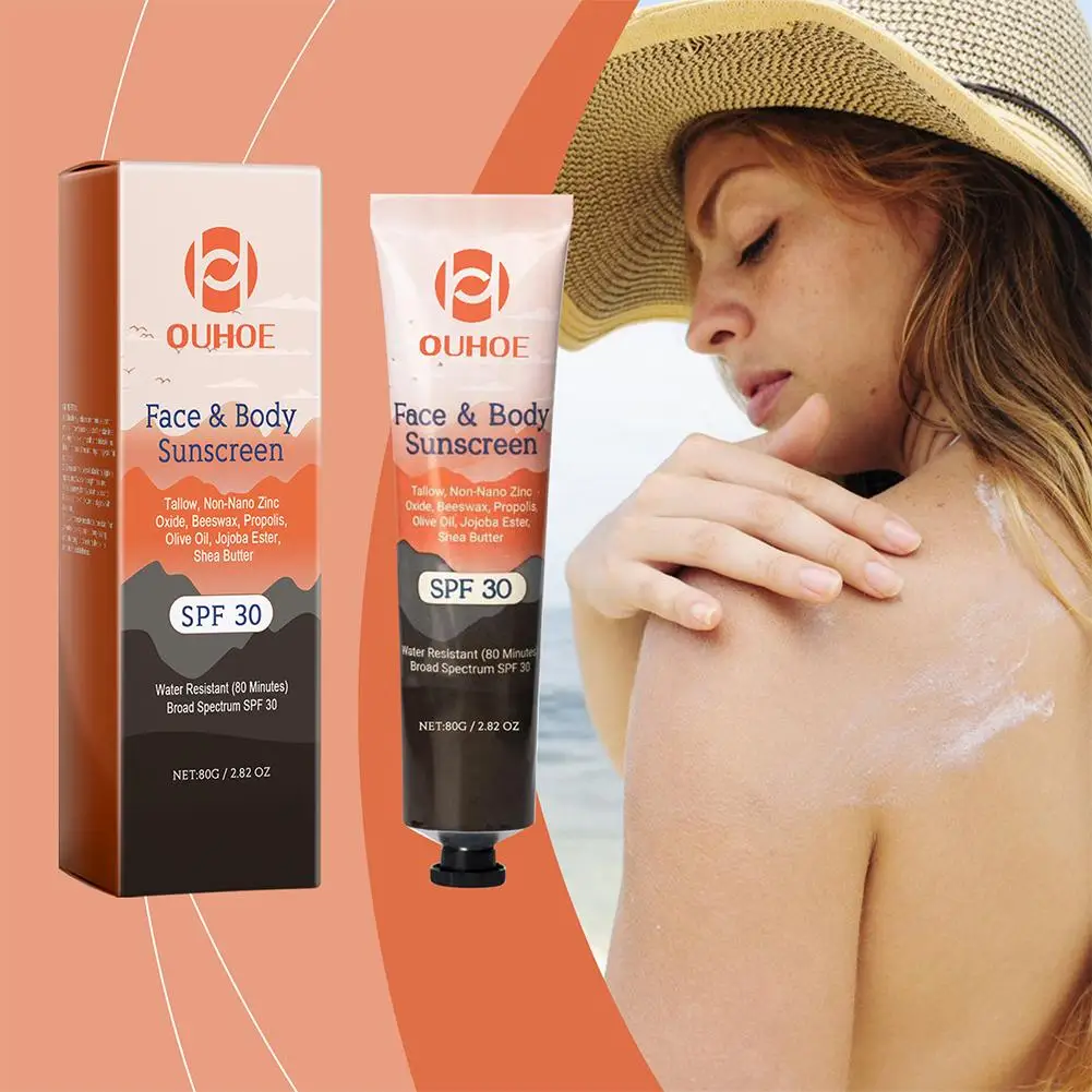 80g Sport Sunscreen Daily Sunscreen Moisturiser Oily Skin Sunscreen Sunscreen Facial Moisturizer Daily Non-Greasy Face Mine U7S4