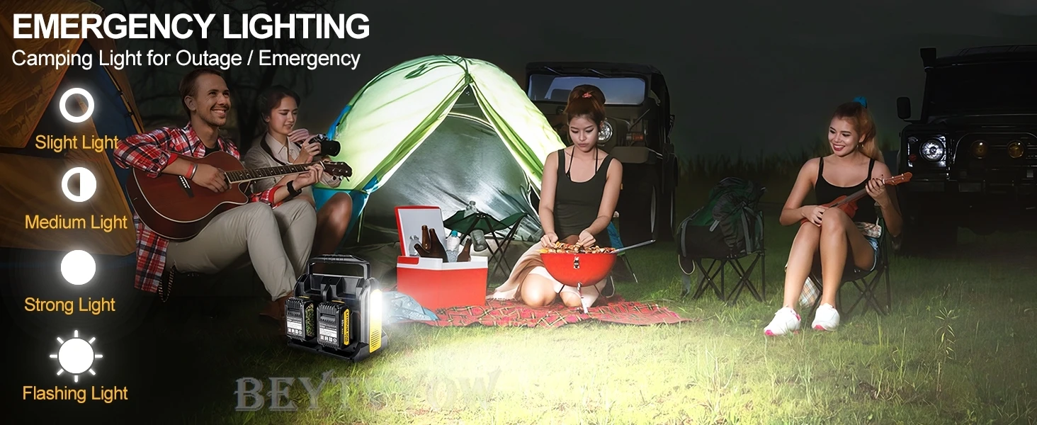 4-Ports 350W Power Inverter for Dewalt 20v 60v Battery DC 20V to AC 120V/220-230