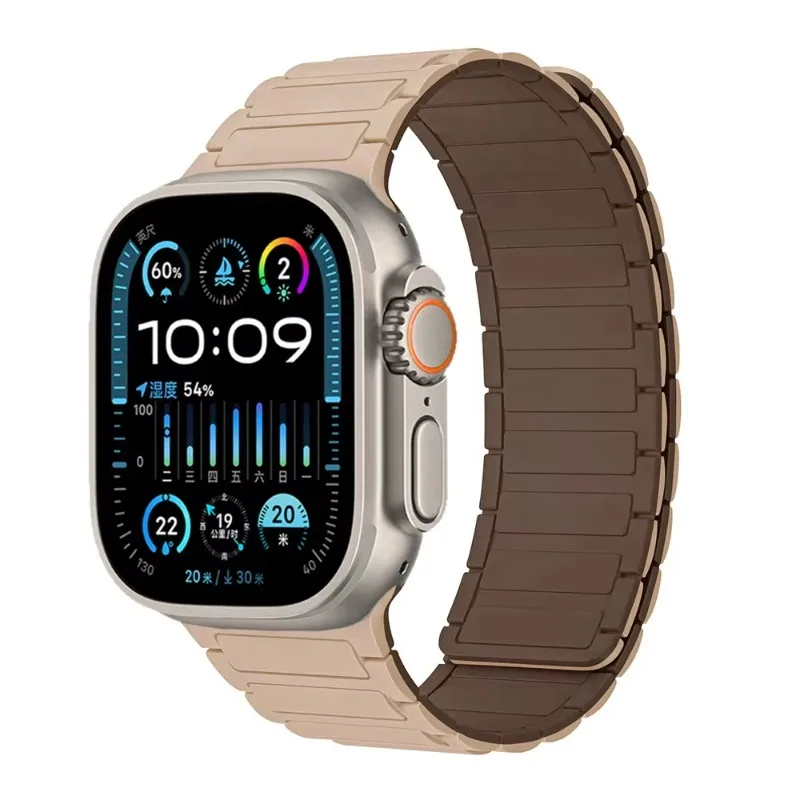 Textured Silicone Magnetic Bracelet Watchband Strap