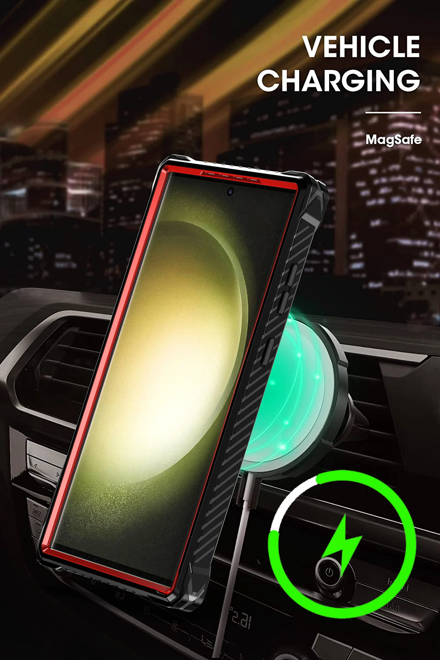 Military Grade Protection Magnetic Ring Stand Magsafe Case for Galaxy S24 Ultra S24 Plus S24 Heavy Duty Wireless Charging Case