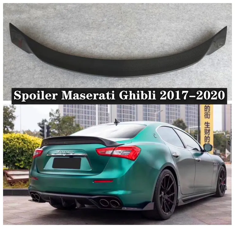 

Fits For Maserati Ghibli 2017 2018 2019 2020 High Quality Carbon Fiber Rear Trunk Lip Spoiler Splitter Wing