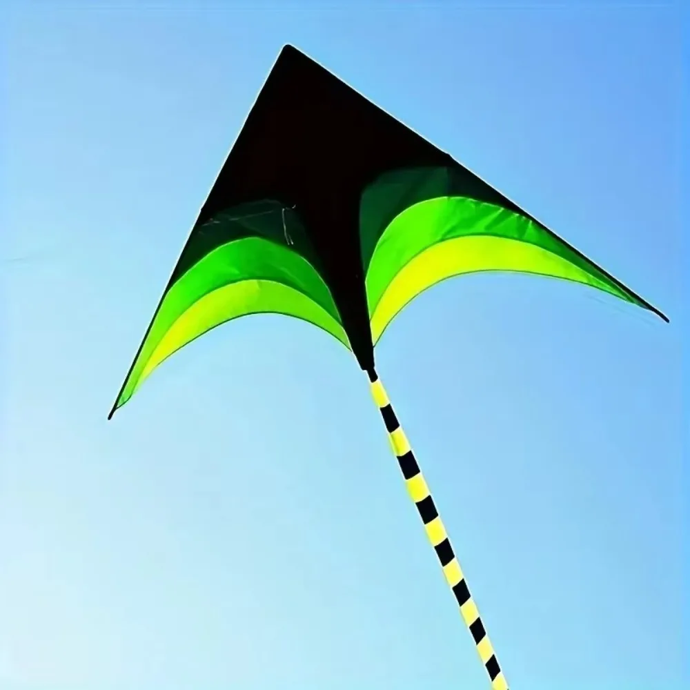 Easy Fly 1.6m Large Delta Kite with 100M Kite Line Ripstop Good Flying Kite Long Tail Children Outdoor Toys Kites Family Trips