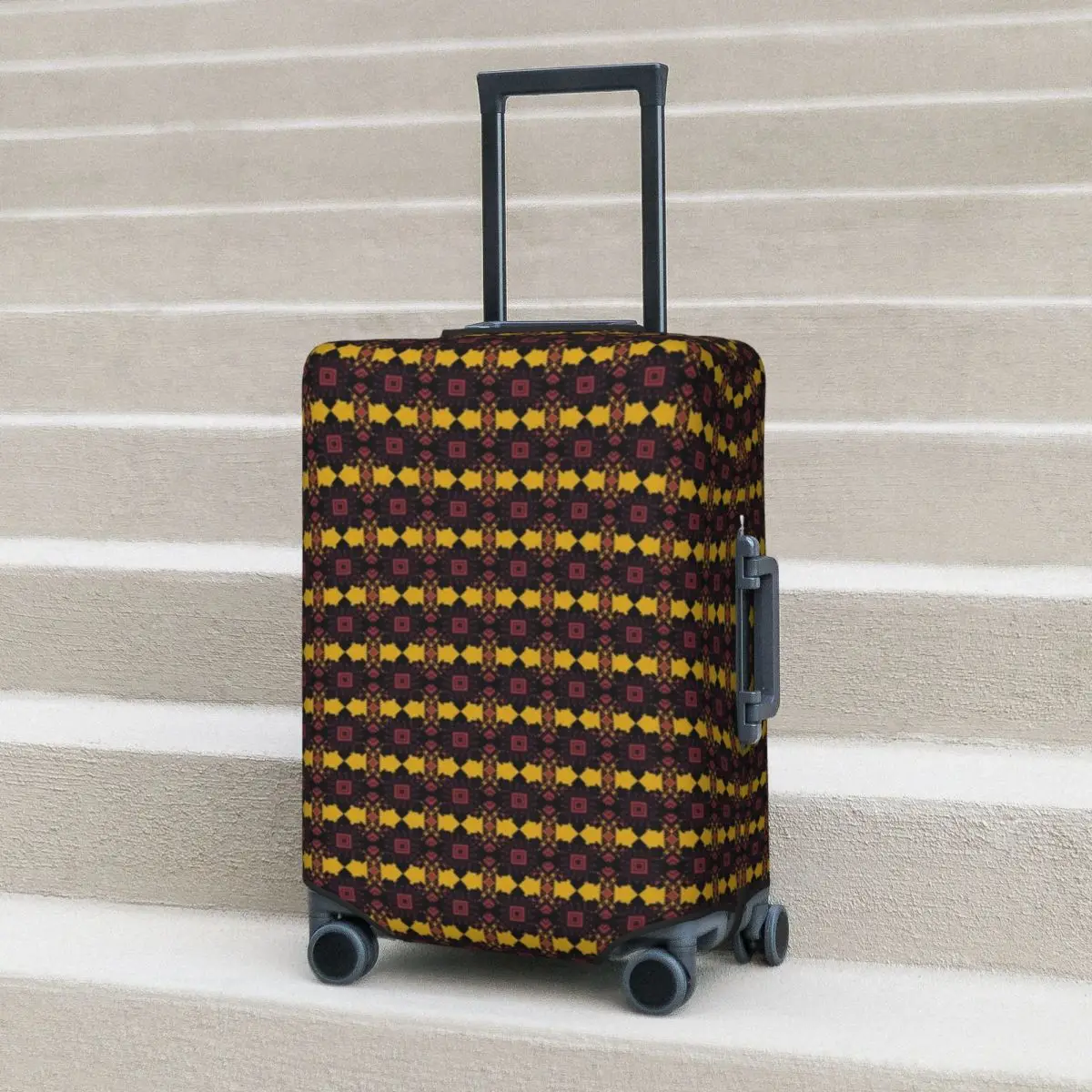 

Creative Gold Memories Suitcase Cover Abstract Geometric Business Protector Vacation Fun Luggage Accesories