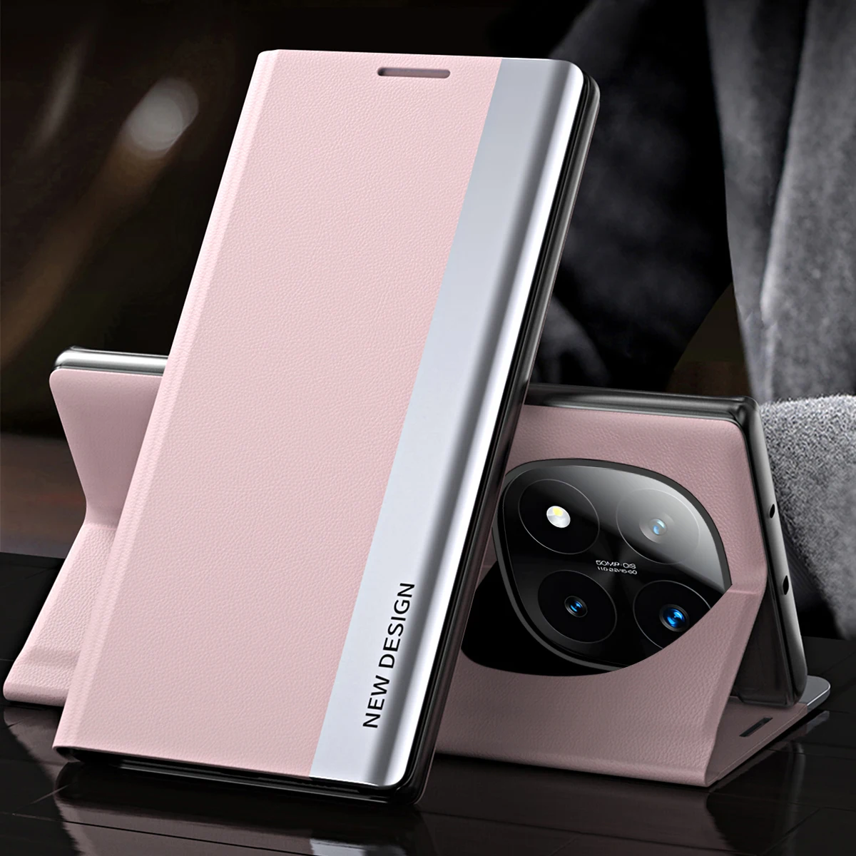 Leather Plating Stand Flip Phone Case Cover