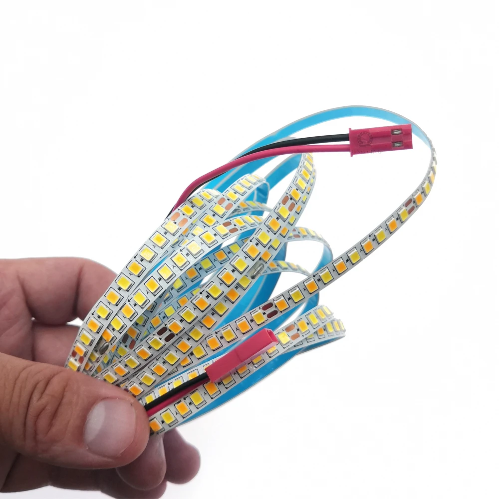 3m/set LED Strip SMD2835 200D/m 2Pin 220-260mA Constant Current Flexible Light Tape 3000K+6500K (51-60W)x2Colors For Chandelier