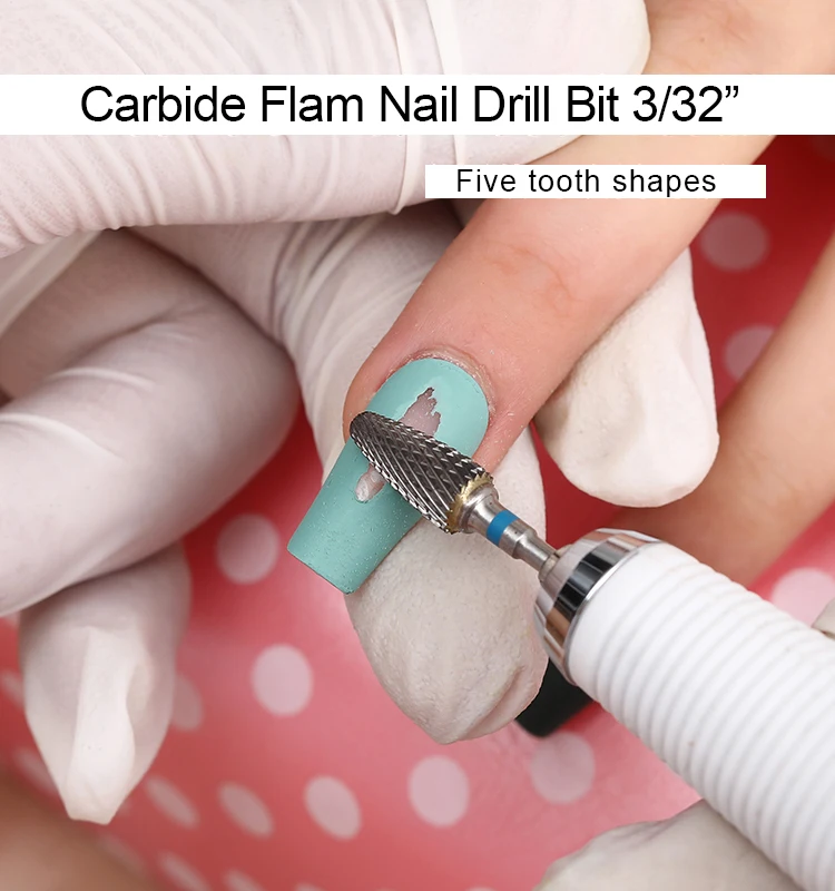 Tungsten Carbide Flame Nail Drill Bits Cuticle Nail File And Removal Gel Acrylic Nail Art Tools For Nail Machine Manicure 6