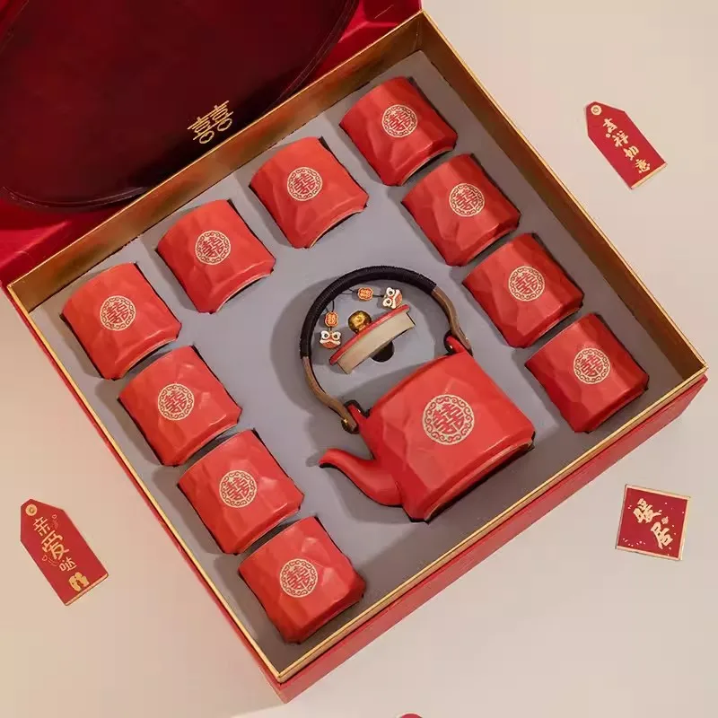 Kung Fu Tea Set for New Couples, Creative Gift for Family, Moving Home and Wedding Gift