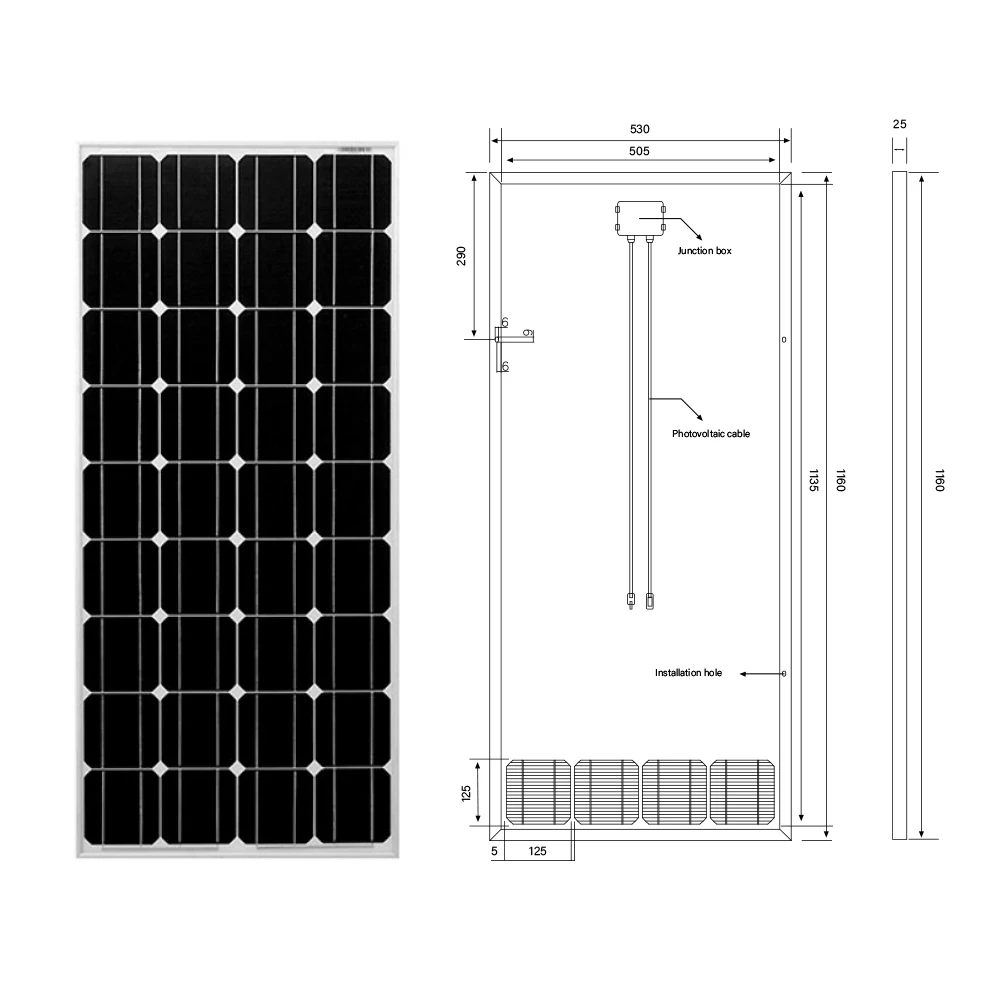 18V Photovoltaic Rigid (glass) Solar panel 1200W 720W 600W 480W 240W 120W Solar module diy kit system charger for house battery