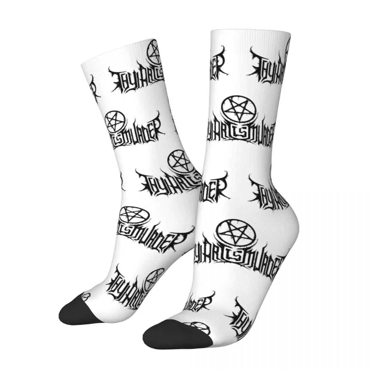 

Женские черные носки с логотипом «твое искусство убийца», удобные повседневные винтажные женские носки, новинка, носки средней длины, подарок на день рождения