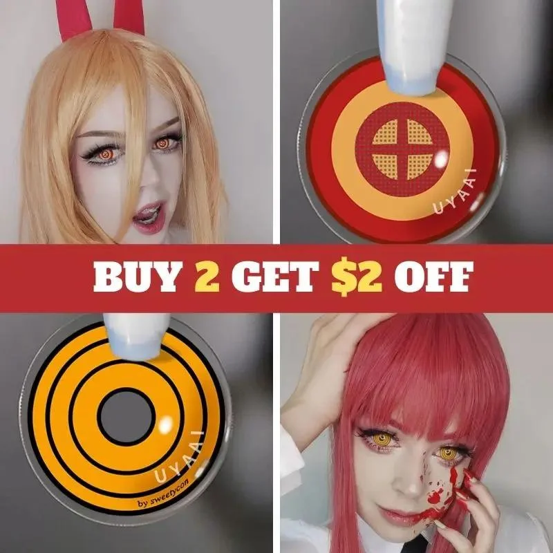 Chainsaw Man Crazy Cosplay Contacts (0.00 only) – Candylens