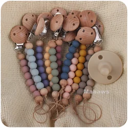 Clip de sucette en hêtre pour bébé, dessin animé créatif, morsure molaire, chaîne de sucette en Silicone, perles à mâcher, jouets de dentition, chaîne Anti-goutte, cadeau pour bébé