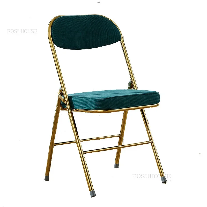 Retro Corduroy Dining Chairs Chairs for Kitchen Furniture Backrest Chair Neoclassical Design Creative Dining Room Folding Chair dining chair