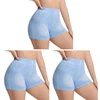 Lot de 3 shorts en jean imitation pour femme, pour fitness, course, sport, gym, entraînement, avec effet froncé aux fesses, leggings de yoga sans couture, culottes gainantes