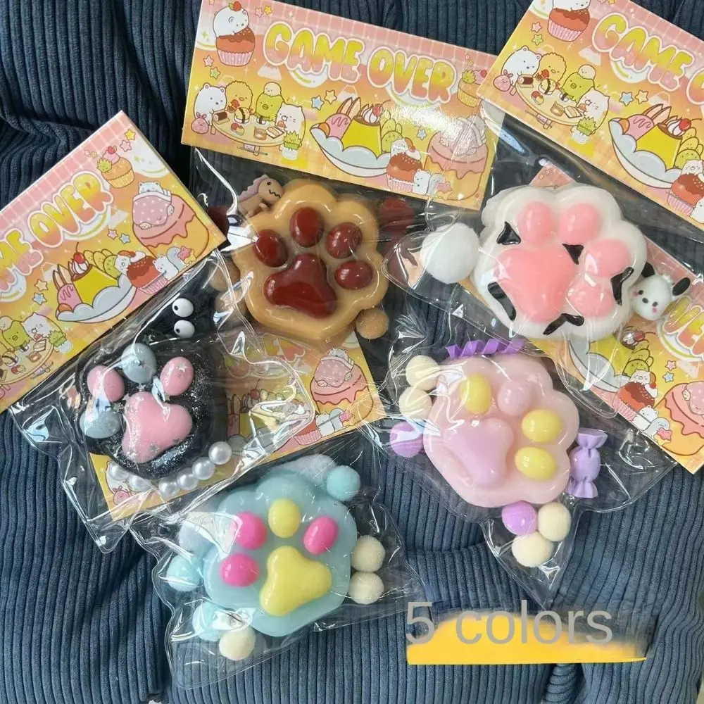 Squeeze Toy Cat Claw Squeezing Toy Soft Abreact Decompressing Pinching Cat Paw Sticky Relief Relax Toys 3