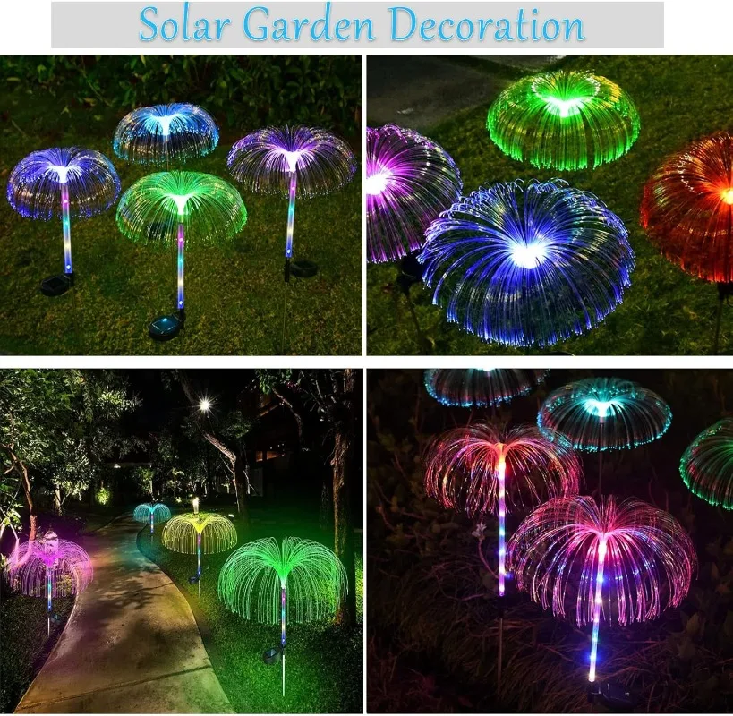 Outdoor LED Solar Lights 7 Colors Jellyfish Lamp Waterproof Solar Flowers Light For Garden Lawn Pathway Wedding Party Decoration