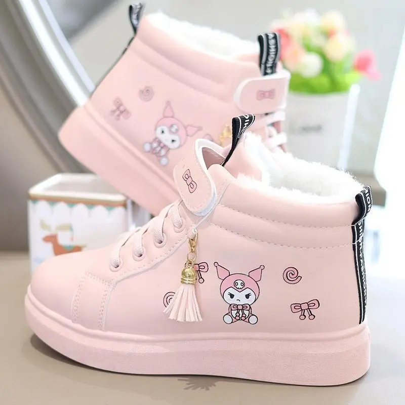 

Kuromi Anime Kawaii Sanrio Girly Heart Casual Shoes Children Cute Cartoon Warm Cotton Non-Slip Boots Sneakers Toys for Kids