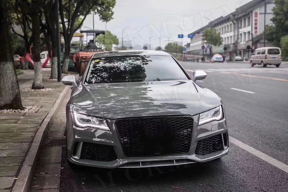 

Наборы неокрашенных кузовов PP Prime, автомобильный передний бампер, задний диффузор, боковые разветвители, гоночные грили для Audi A7 RS7 2015 2016 2017 2018