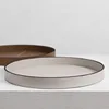 Modern Leather Storage Tray Geometric Circular Decoration Table Jewelry Organizer Bedroom Cosmetics Container Home Decoration 2