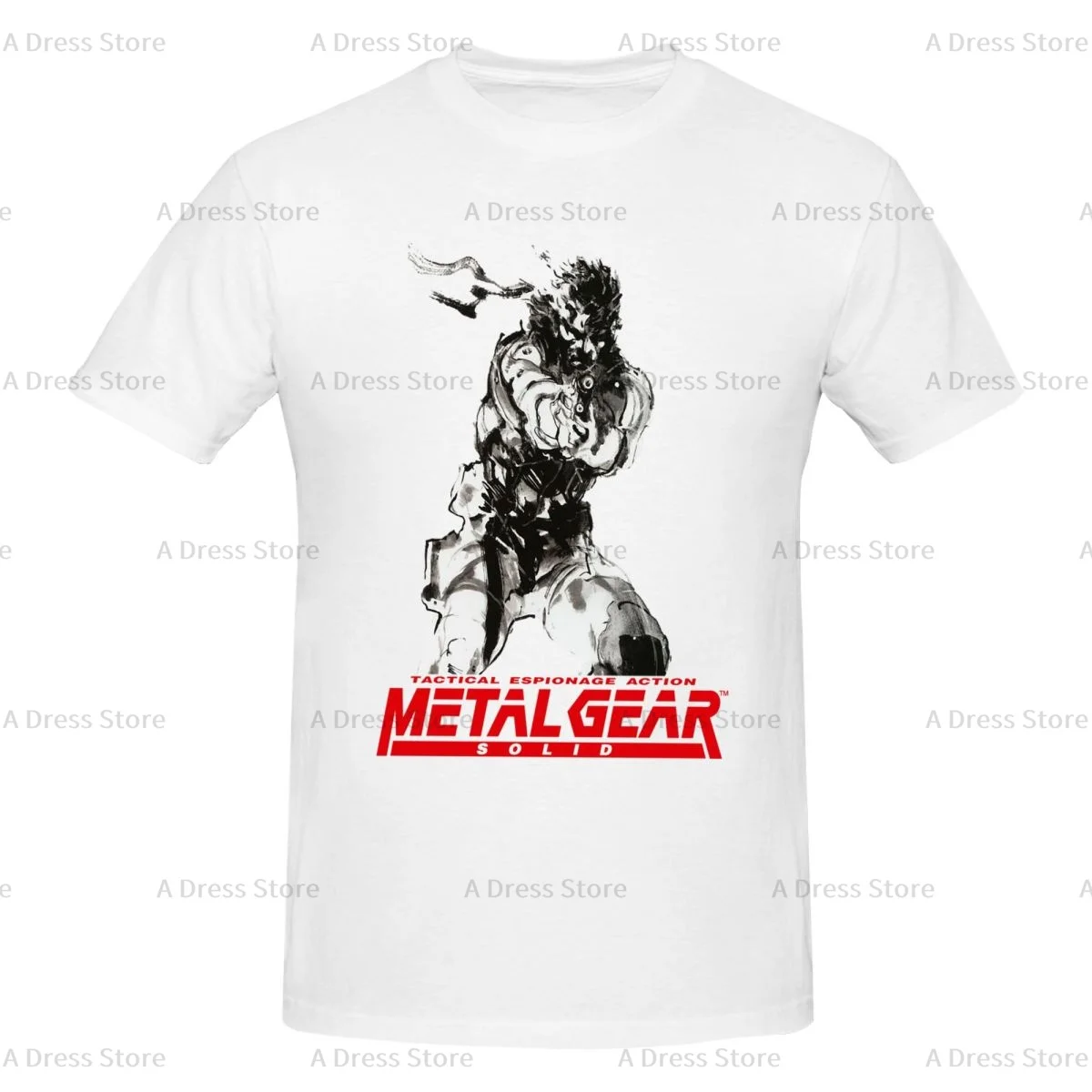 

MGS1 Solid Snake Game Men's round neck T-shirt,Modern,Oversized print Tee Shirt,Short Sleeve T shirt all the year round Gift