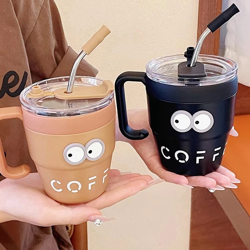 Kawaii Coffee Thermos Cute Stainless Steel Thermal Cup Mug With