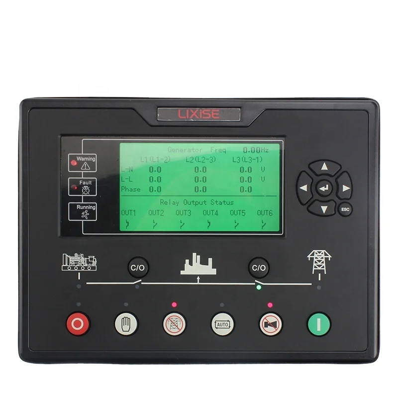 

Lixise lxc7120, контроллер генератора с автоматическим запуском, маленький дизельный генератор, панель управления, компоненты генератора