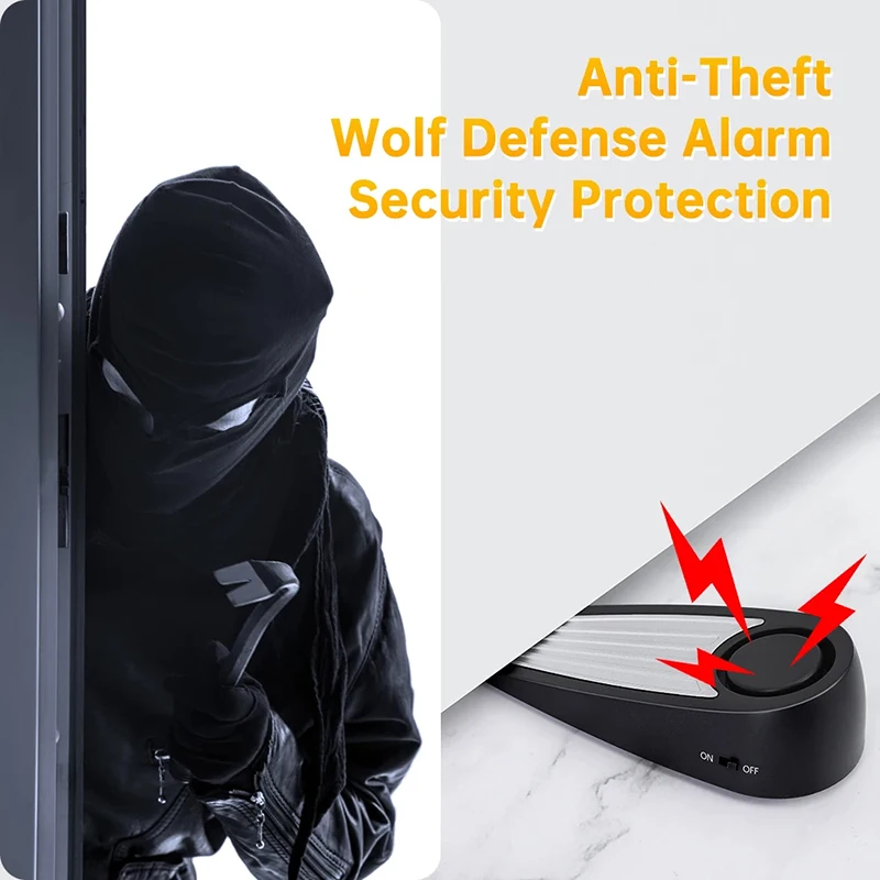 130dB Door Stop Alarm Portable Security Detection For Home Wedge Shaped Door Stopper Alert System Personal Defense