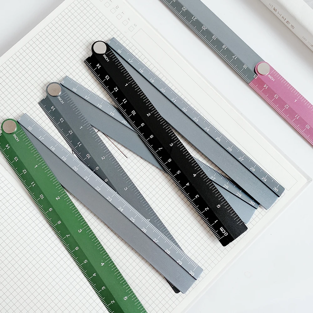 Stainless Steel Straight Ruler Centimeter Inches Scale Metric Ruler Precision Measuring Tool Folding Drawing Rulers stainless steel ruler ruler set folding ruler drawing ruler metal ruler straight ruler