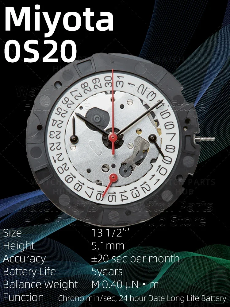 Genuine Miyota 0S20 Watch Movement Citizen OS20 Original Quartz Mouvement Automatic Movement Watch Parts