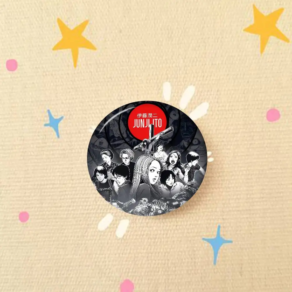 Junji Ito Horror Manga Cute Anime Figure Handmade Tinplate Brooch Badge