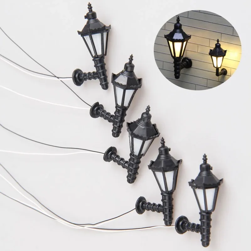 미니 LED 벽 램프 모델 3.2V 따뜻한 조명, 마이크로 풍경 모래 테이블 레이아웃 장식, 장면 매칭을 위한 모델 건축 자재
