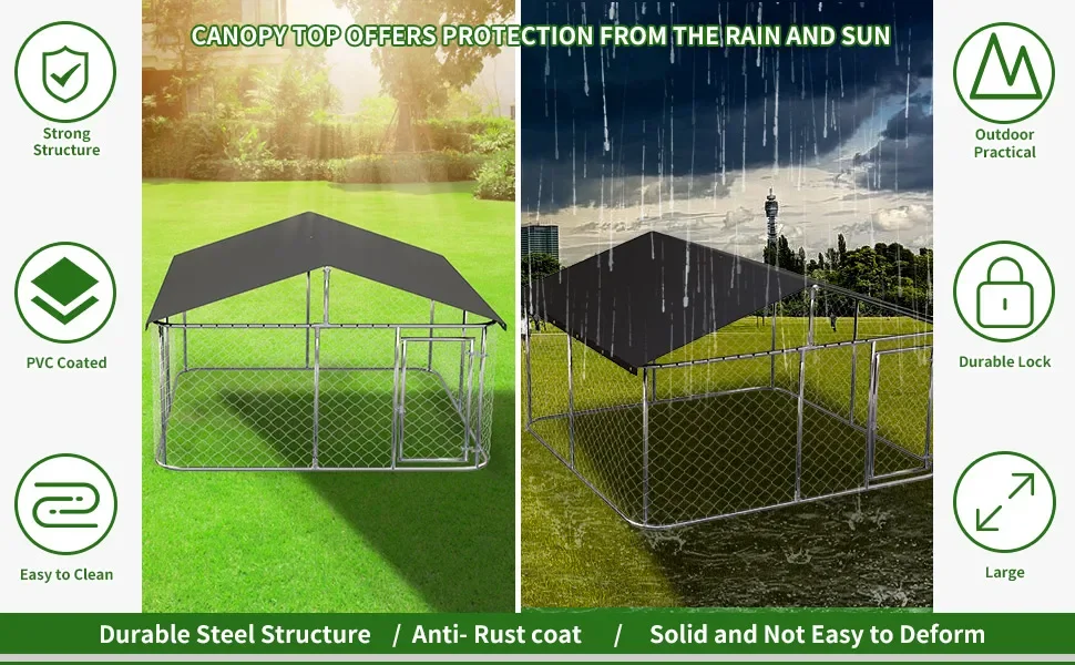 Petony Outdoor Dog Playpen Heavy Duty Dog Kennel House 05