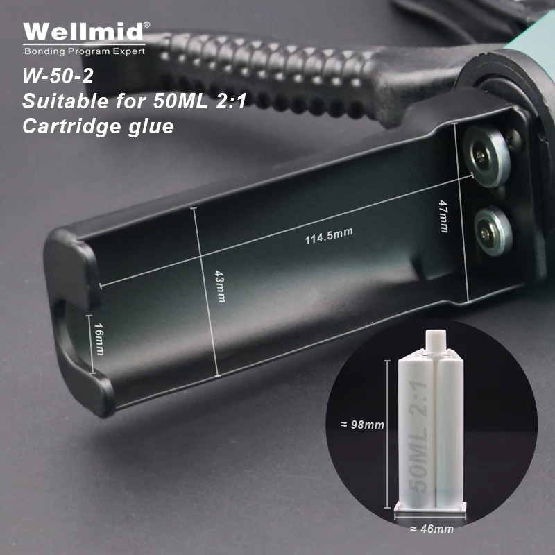 50ml 2:1 Epoxy Adhesive Dispensing Gun 2K Kit Portable Double tube Mixing Dispenser loctite ARALDITE Cartridge AB Metal Glue Gun
