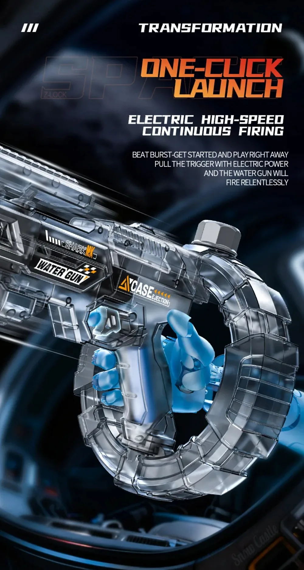 Electric Water Gun With Linkage And Shell Ejection For Kids_voghion.com
