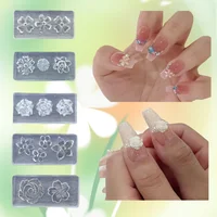 5Pcs New 3D Nail Silicone Mold Versatile Popular Rose Pentagonal DIY Nail Accessories Fresh Daisy Nail Decoration Nail Salon Art 1