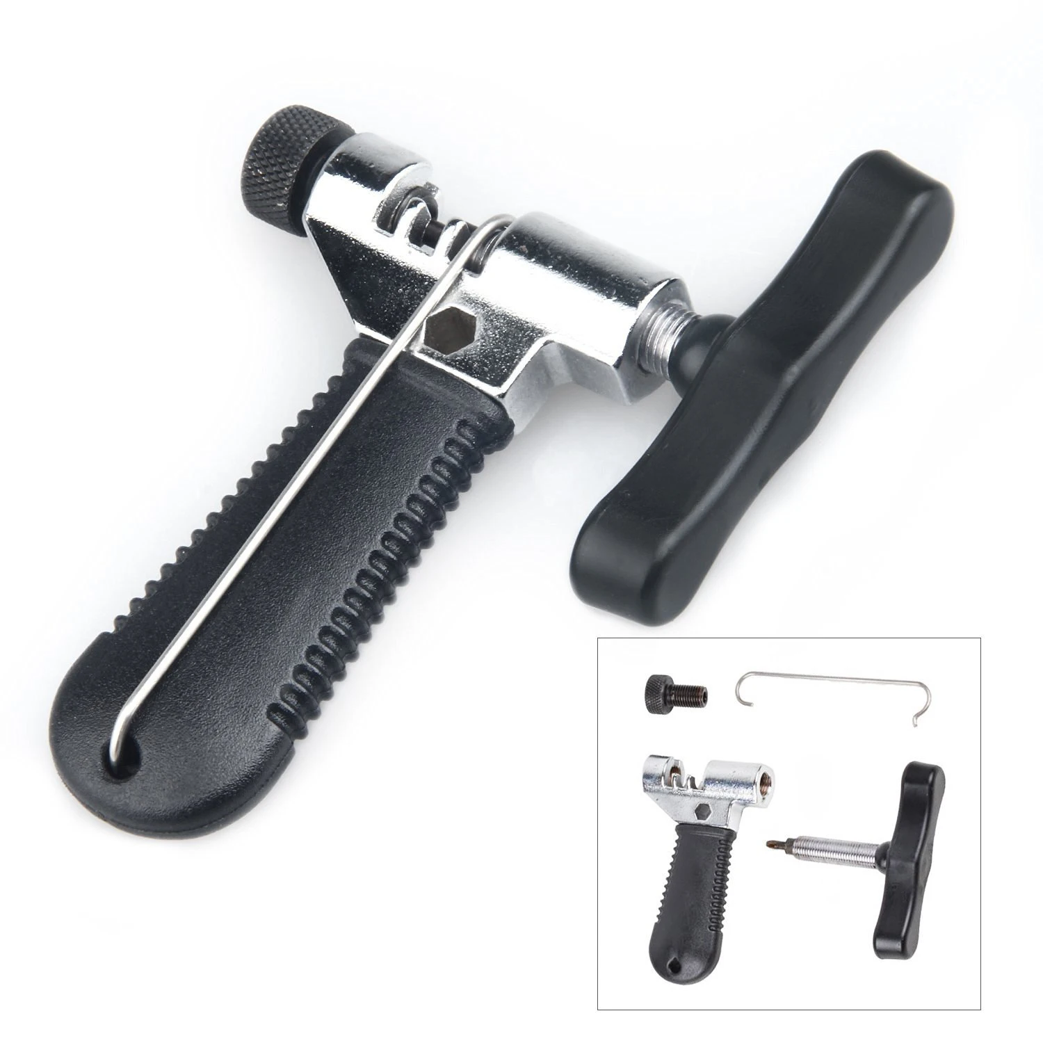 

Chain Breaker Splitter Cutter Bike Hand Repair Removal Tool Pin Service Tool W/H Link Hook & Spare Breaker Pin