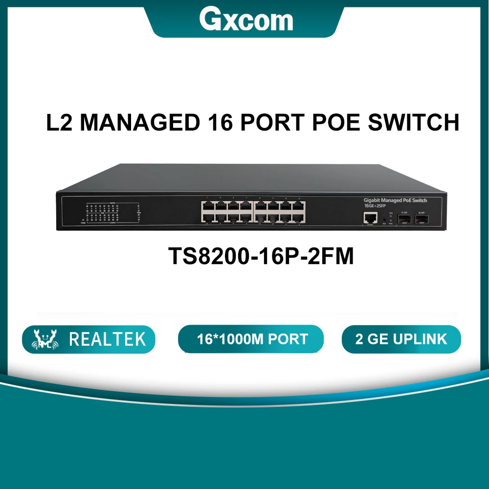 16포트 기가비트 관리형 POE 스위치(2개의 기가비트 SFP 슬롯 포함) 16 포트 POE 관리형 스위치 IGMP VLAN(200w)