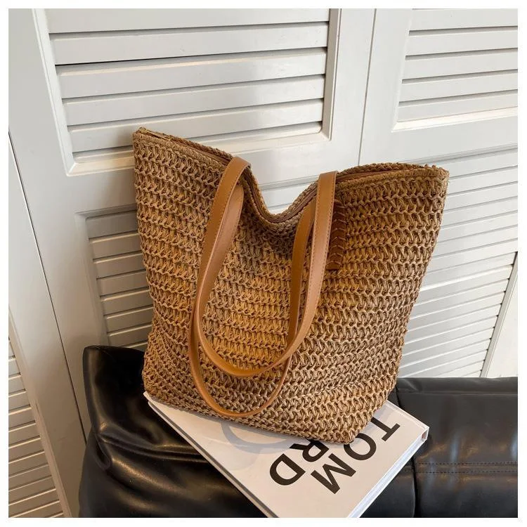 

Hand-woven Women's Shoulder Handbad Bohemian 2023 Summer Fashion Straw Beach Tote Bag Travel Shopper Weaving Shopping Bags