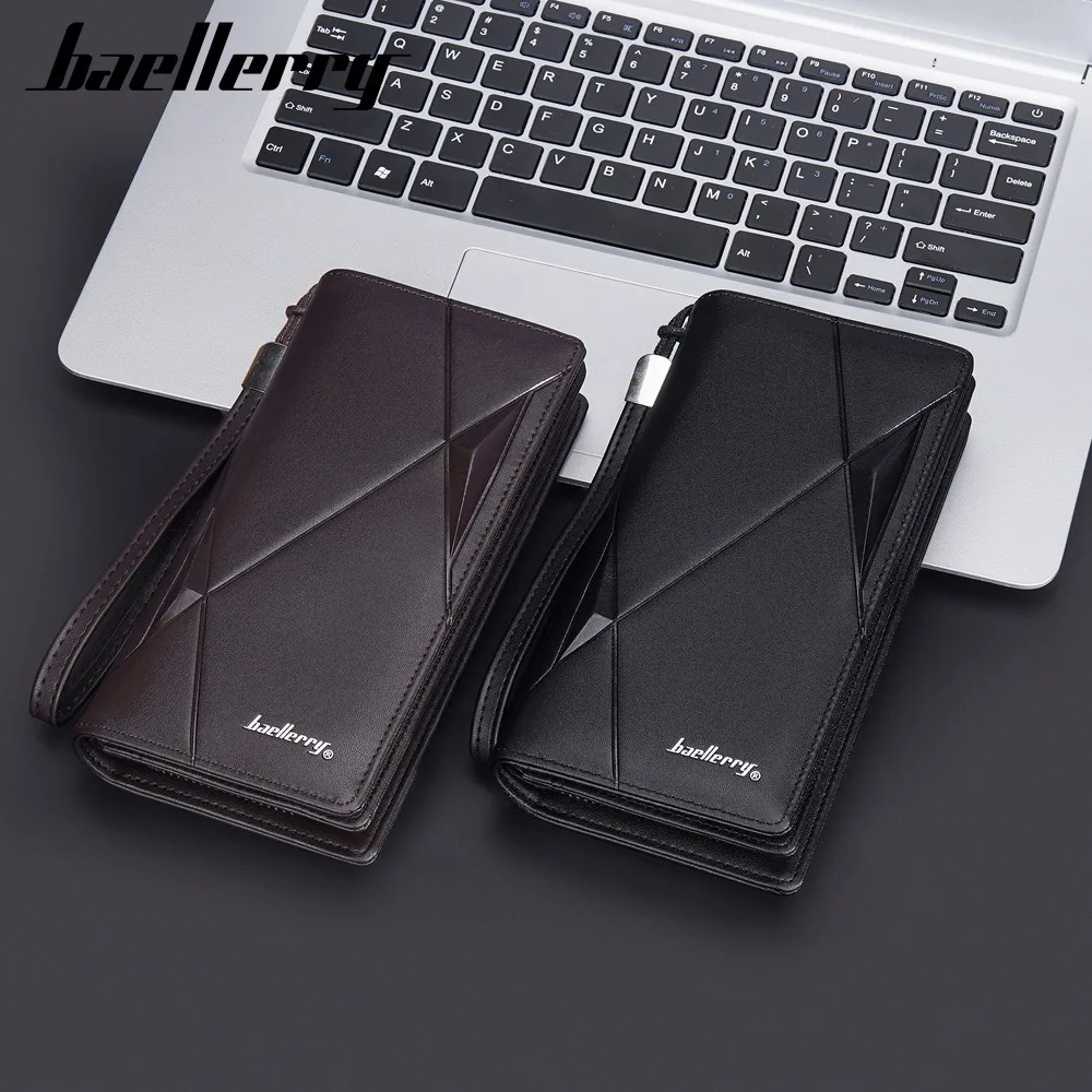 Baellerry Global Business Wallet Long RFId Safe Phone Storage Wrist Strap Triple Zipper Corporate Gift
