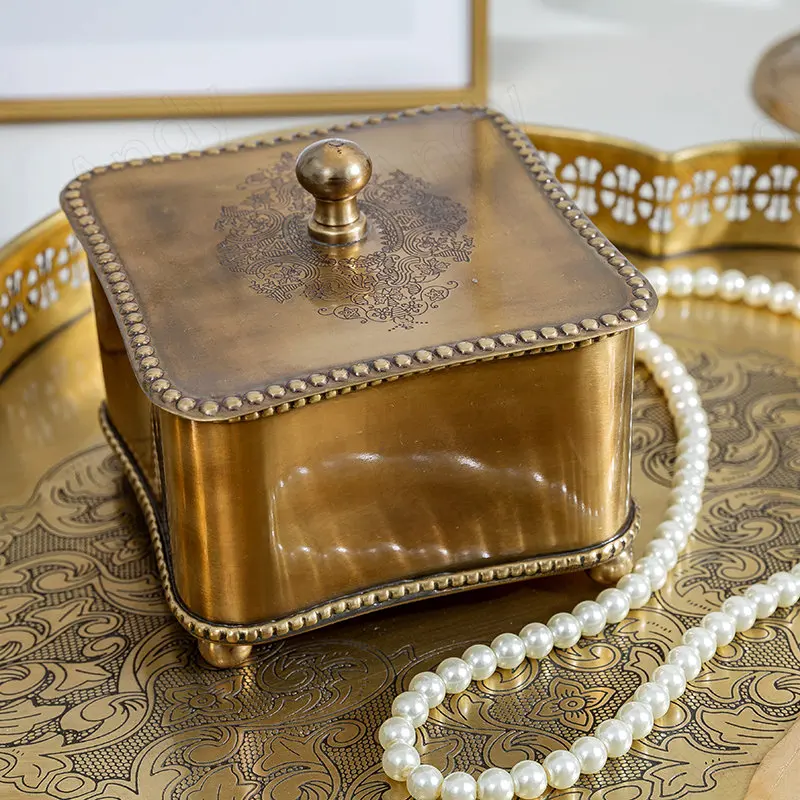 

Латунная банка для хранения Северной Европы, креативный рельефный органайзер для конфет в гостиную, ТВ-тумбу, настольное Ретро украшение, украшение для дома