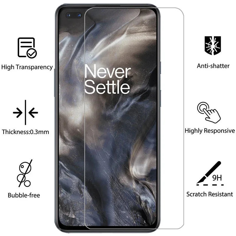 Oneplus nord용 보호 강화 유리 화면 보호대, 안전 필름, Oneplus nord 6.44, 9h