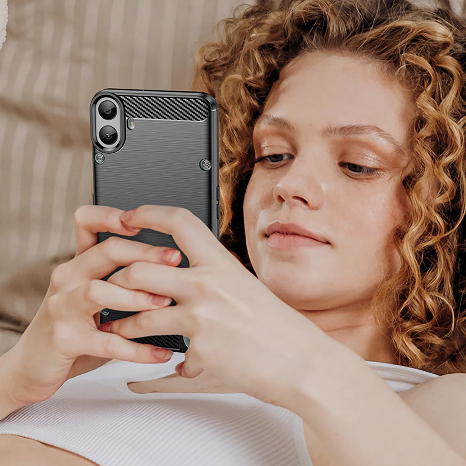Black Fashion Soft TPU Rubber Phone Cover Case