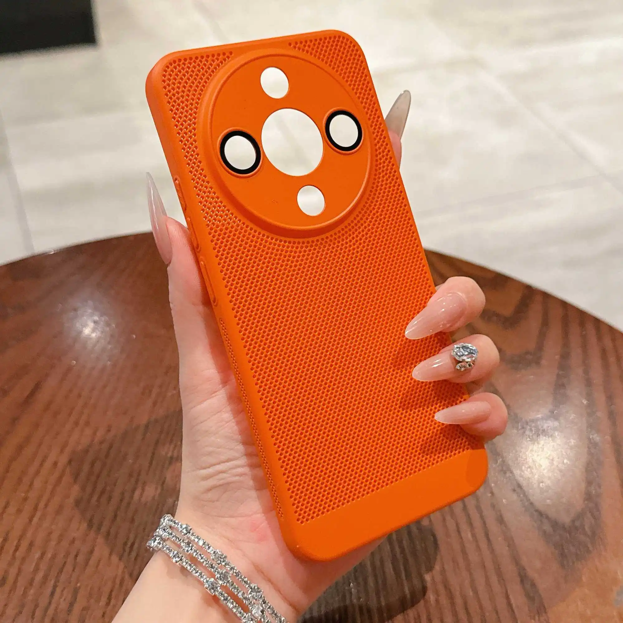 Stylish Ultra-Thin Heat Dissipation Mesh Phone Case with Shockproof Bumper