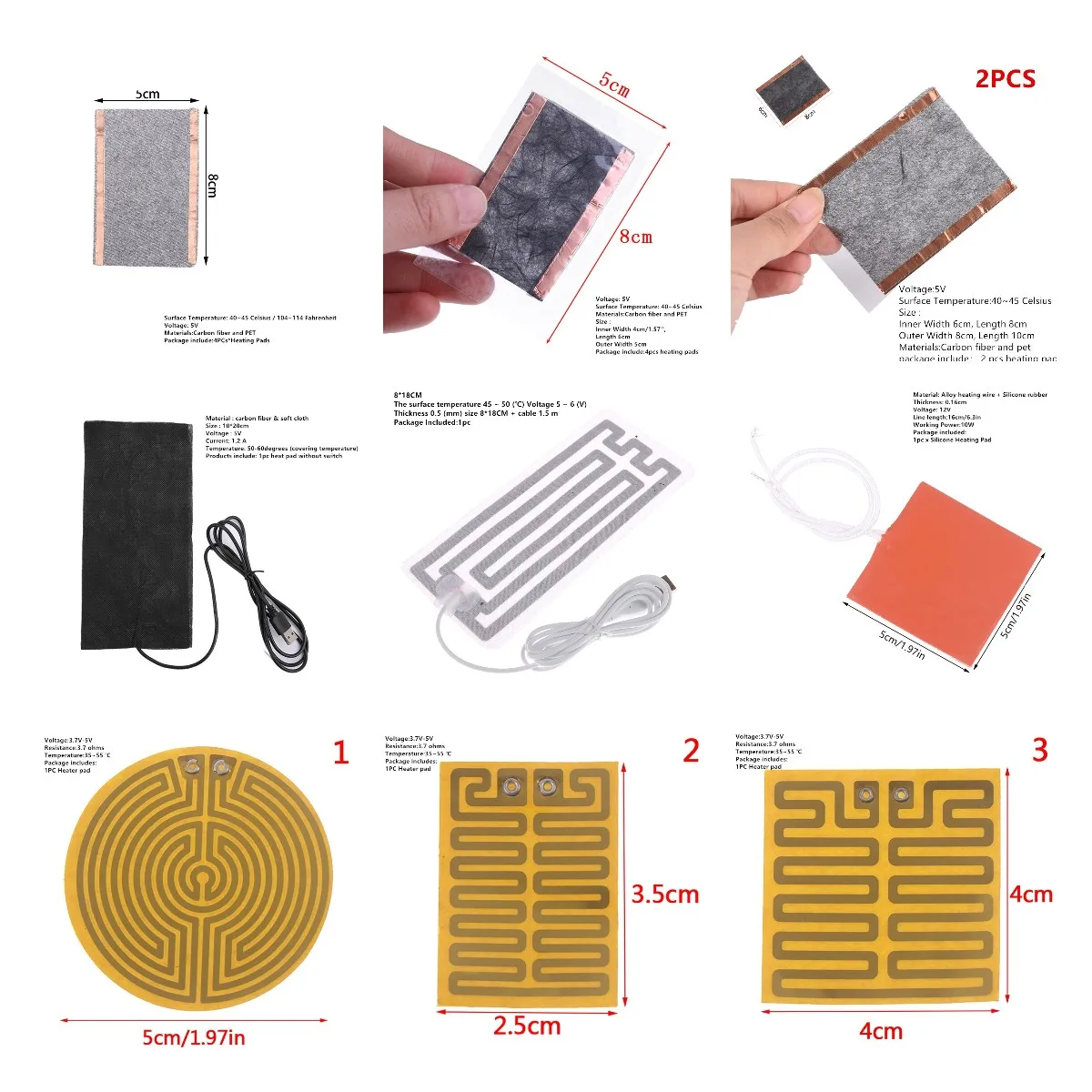USBHeatingElementFilmHeaterparapsquentesHandWarmercintosel