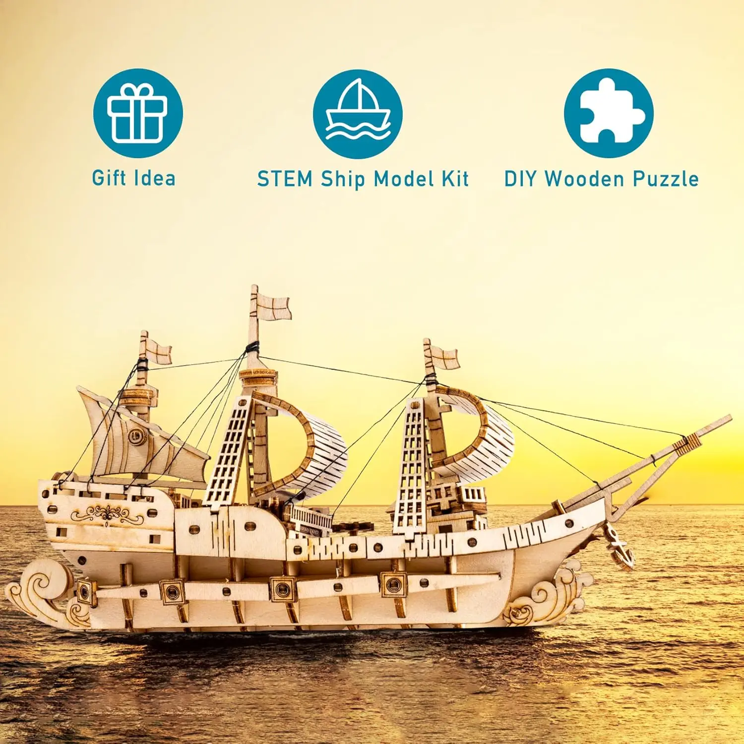 DIY Wooden Ship Puzzle 3