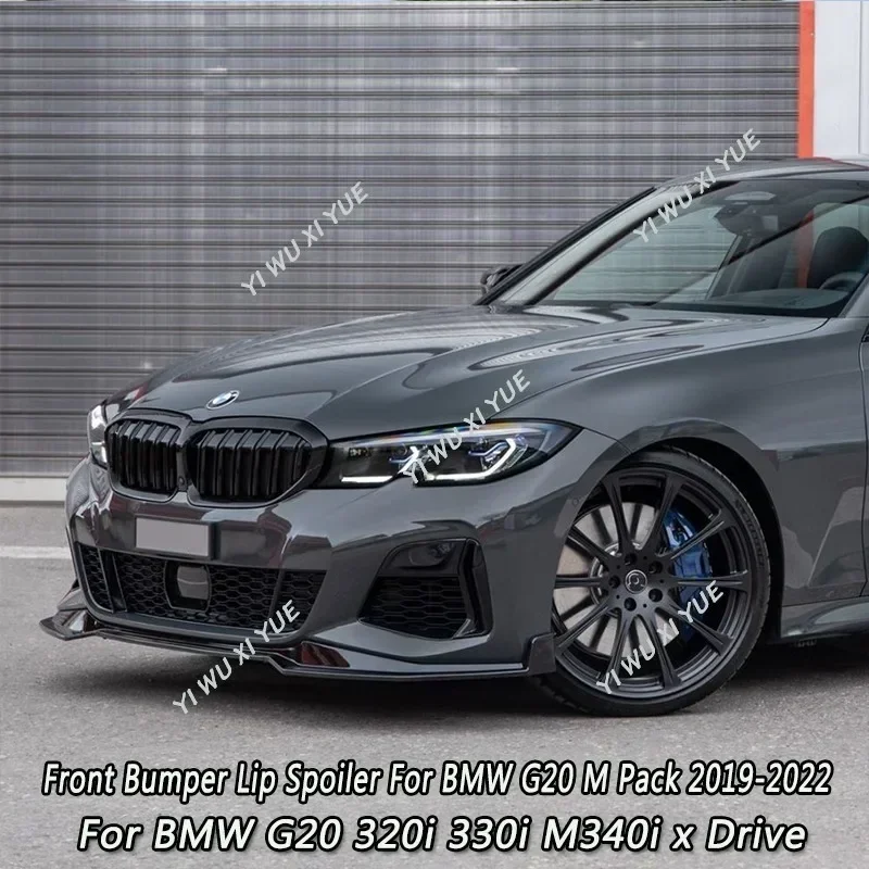 Per Bmw Serie 3 G20 M Pack Paraurti Anteriore Splitter Lip Spoiler Diffusore Guard Body Kit Cover 2019-2022 320I 330I M340I Xdrive Nuovo