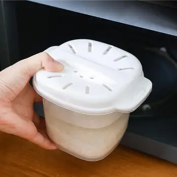 전자 레인지 스티머 조리기구 식품 용기, 실용적인 쌀 요리 스팀 냄비, 사무실 오트밀, 900ml