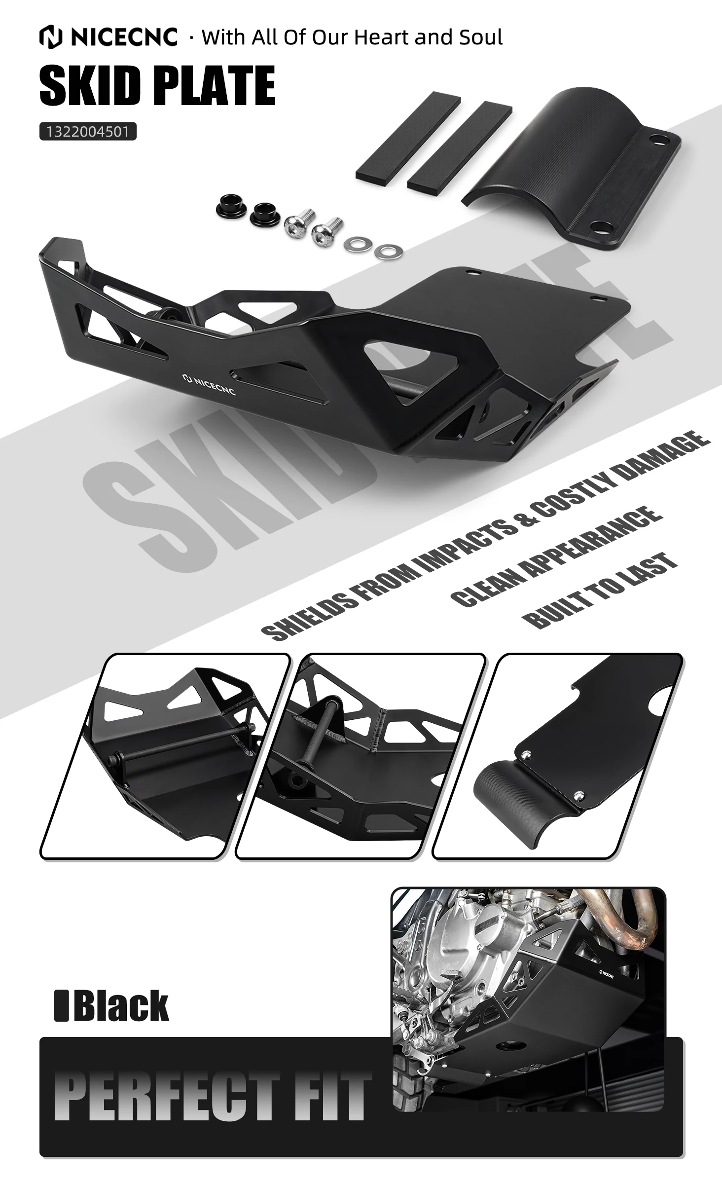 Für Suzuki DR650S DR650SE 1996-2025 Skid Platte Motor Schutz DR650S/SE DR650 S DR650 SE DR650 S DR650 SE DR650S DR650SE – Detail 1