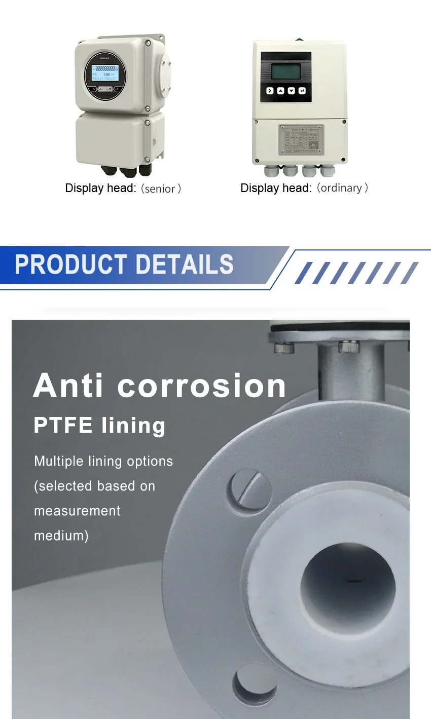 DN50 Splt Magnetic Flow Meter Pipeline SewageLiquid Electromagnetic FlowmeterChe